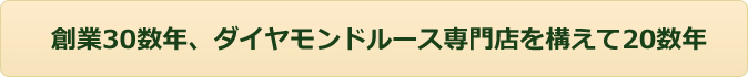 創業30数年、ダイヤモンドルース専門店を構えて20数年